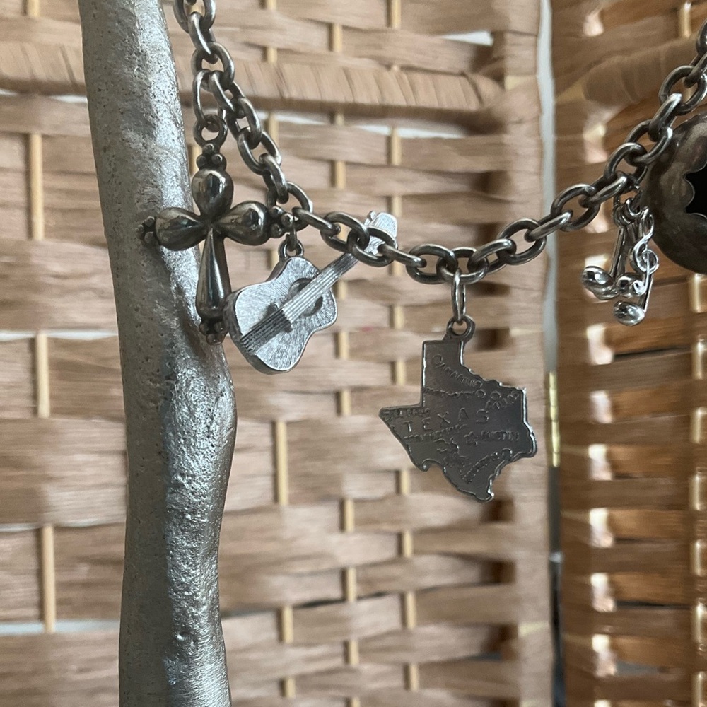 Sterling Silver Texas Scene Charm Necklace - Picture 4 of 9